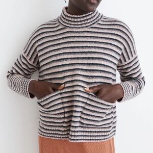 MADEWELL  Merrydale Pocket Pullover Sweater in Stripe